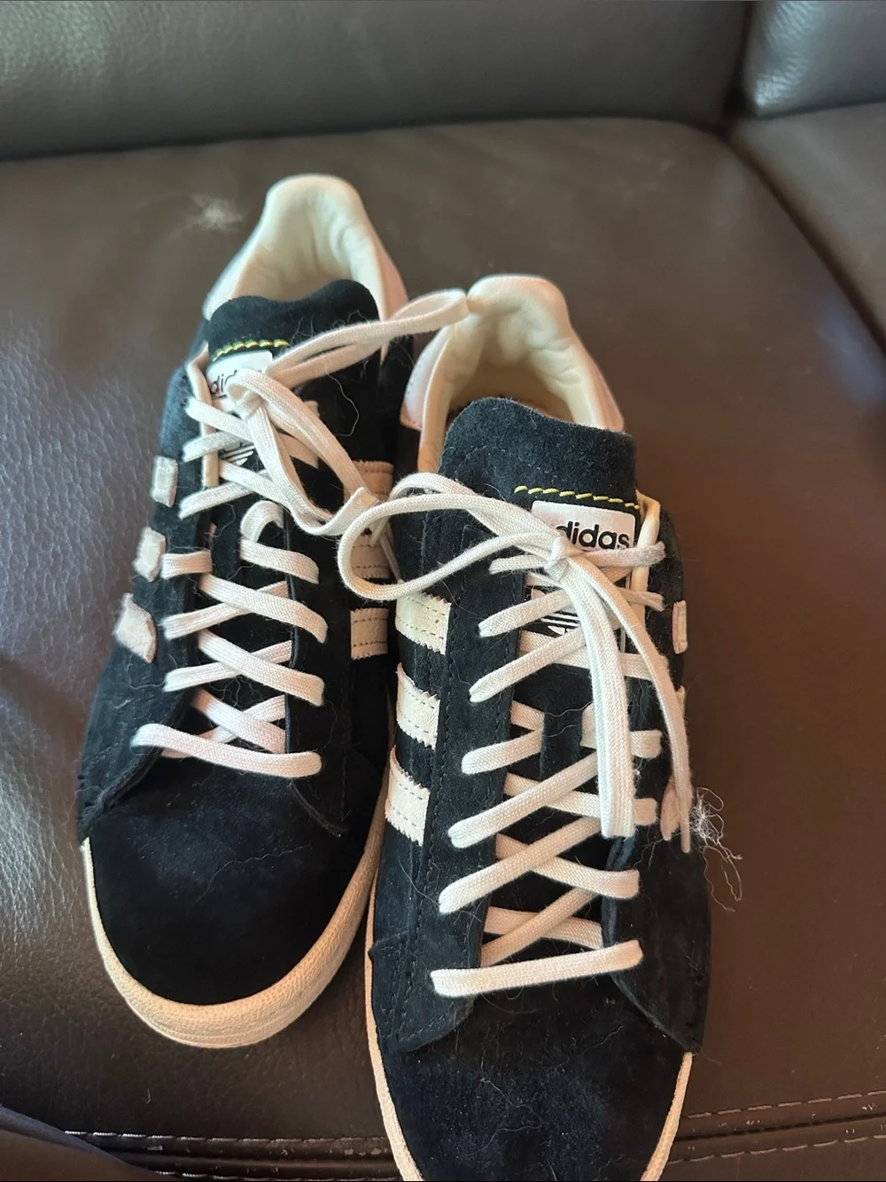 adidas Campus Suede Sneakers in Black and White